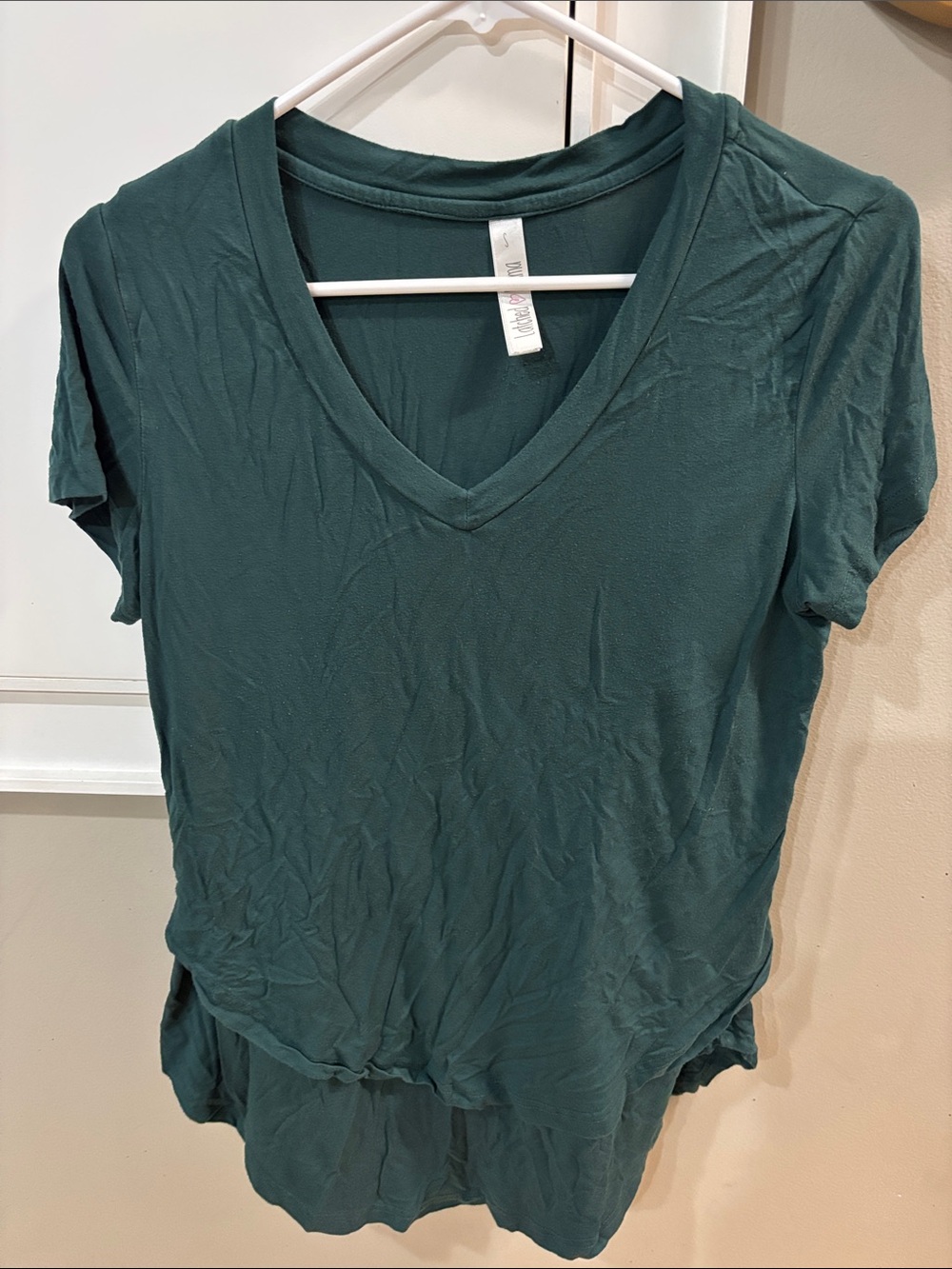 Latched Mama Nursing V-Neck Short Sleeve Tee in Deep Teal